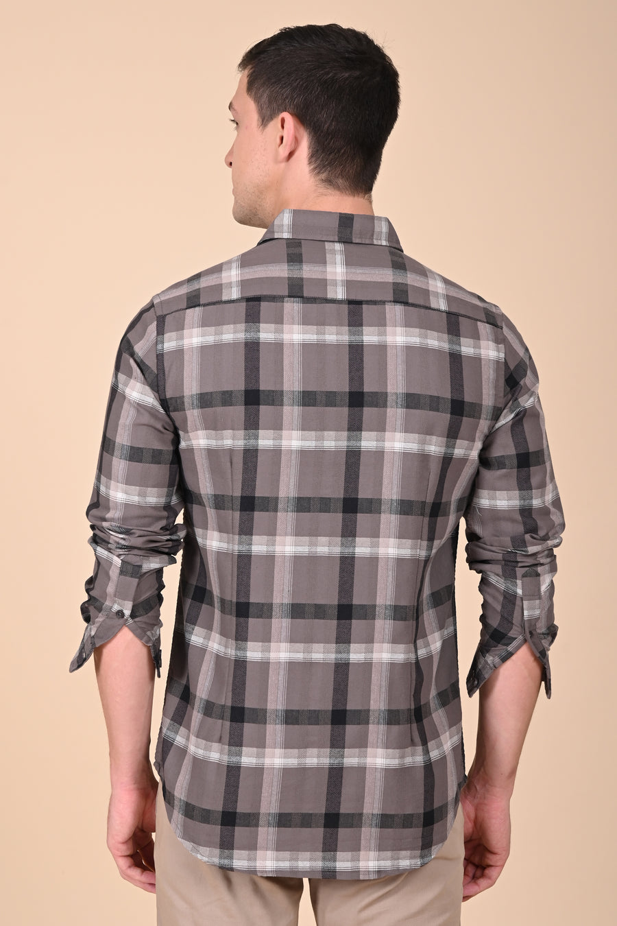 Elloit - Structured Check Shirt - Brown