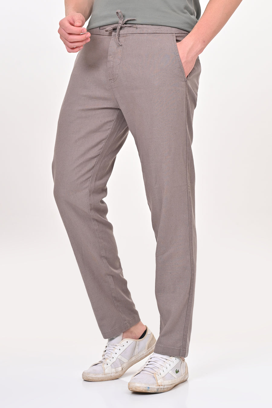 Intel - Cotton Linen Trouser - Lt Grey