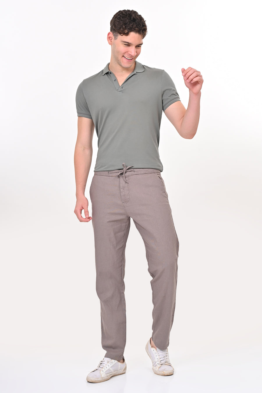 Intel - Cotton Linen Trouser - Lt Grey