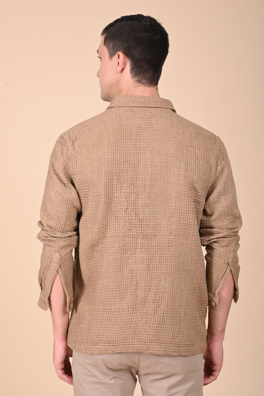 Ultima - Melange Waffle Dobby Jacket - Sand