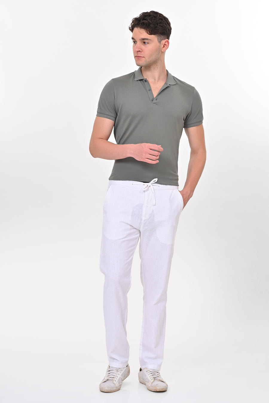 Intel - Cotton Linen Trouser - White