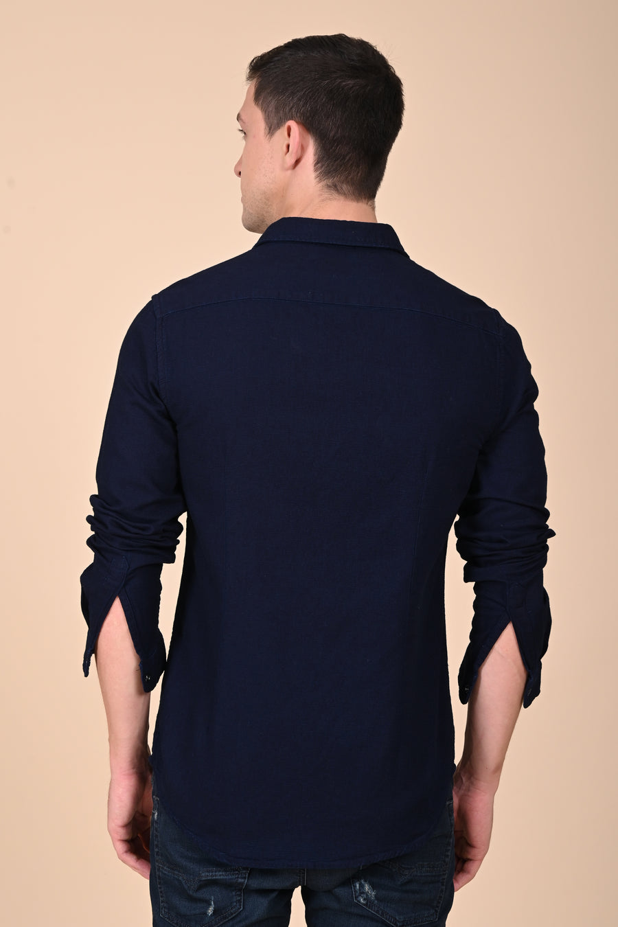 Arianna - Indigo Dobby Shirt - Navy