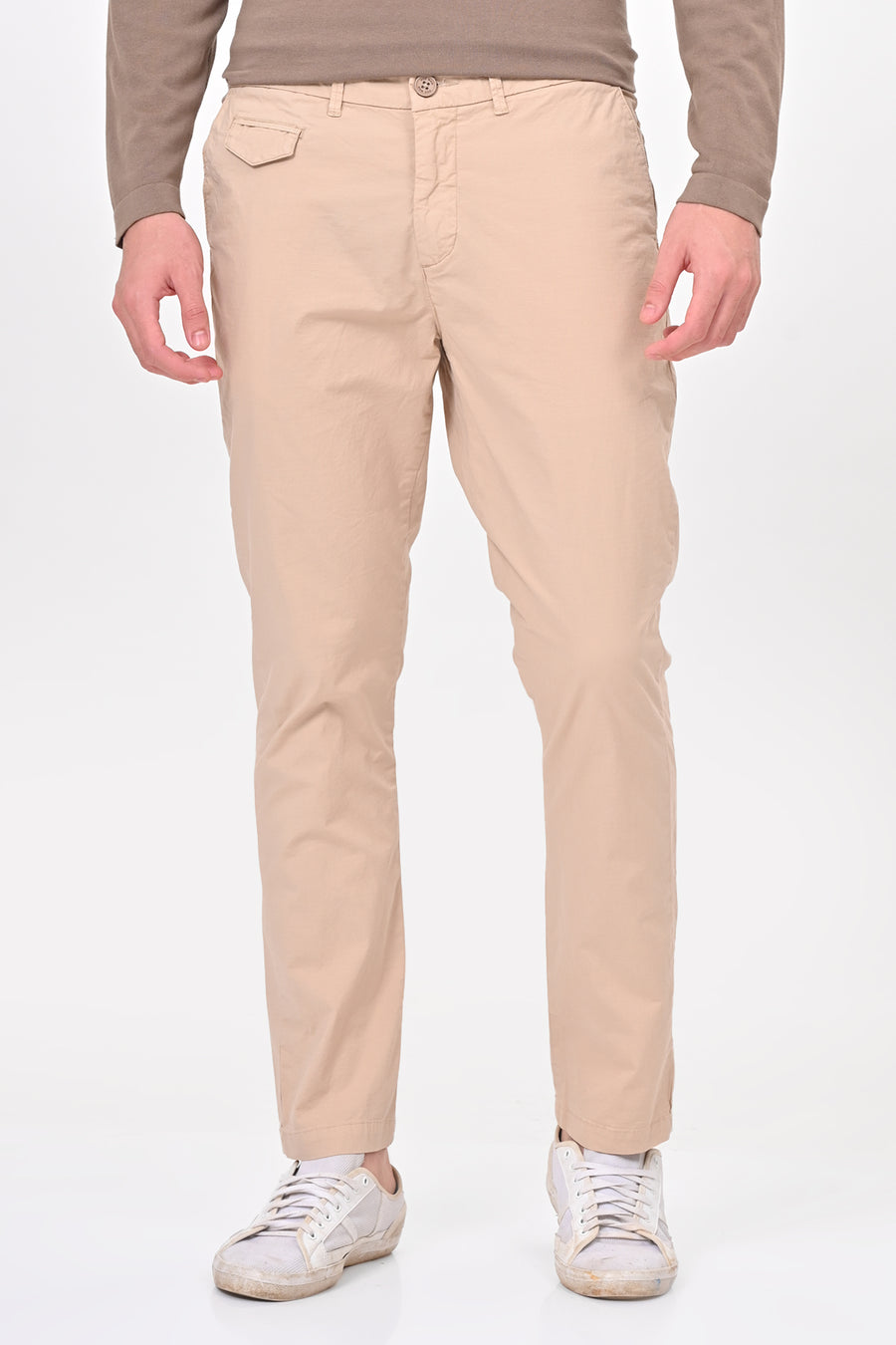 Napro - Cotton Stretch Chinos - Stone