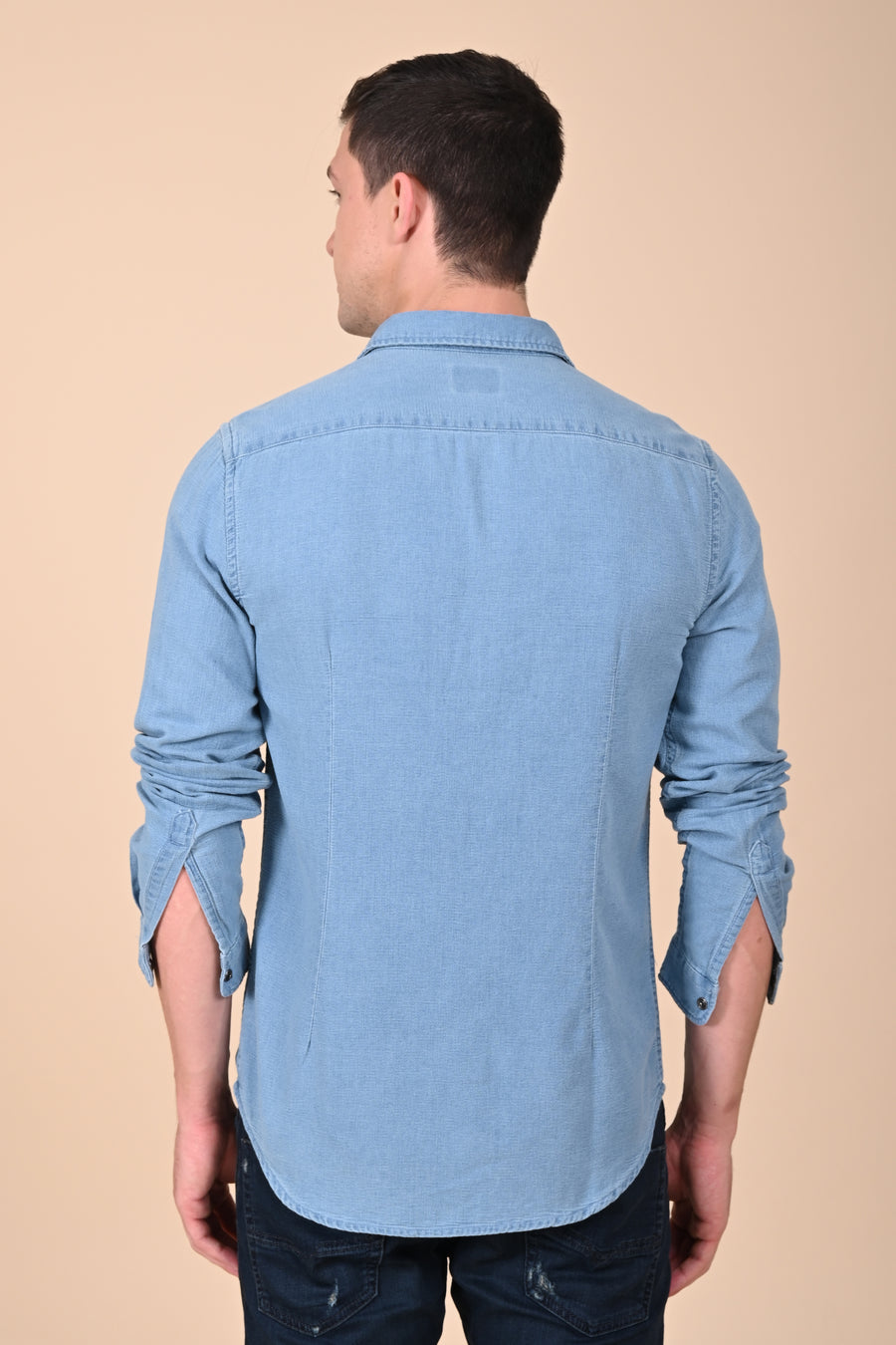 Arianna - Indigo Dobby Shirt - Lt Blue