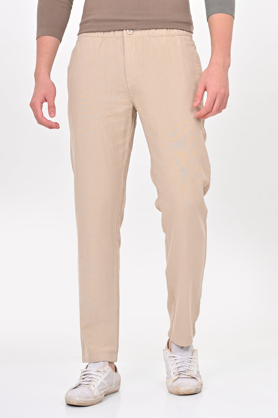 Abandon - Elastic Waist Comfort Trouser - Beige