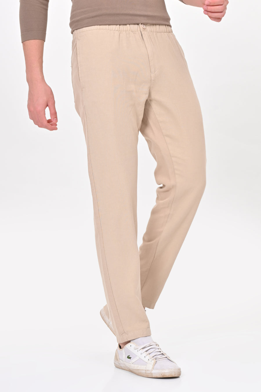 Abandon - Elastic Waist Comfort Trouser - Beige