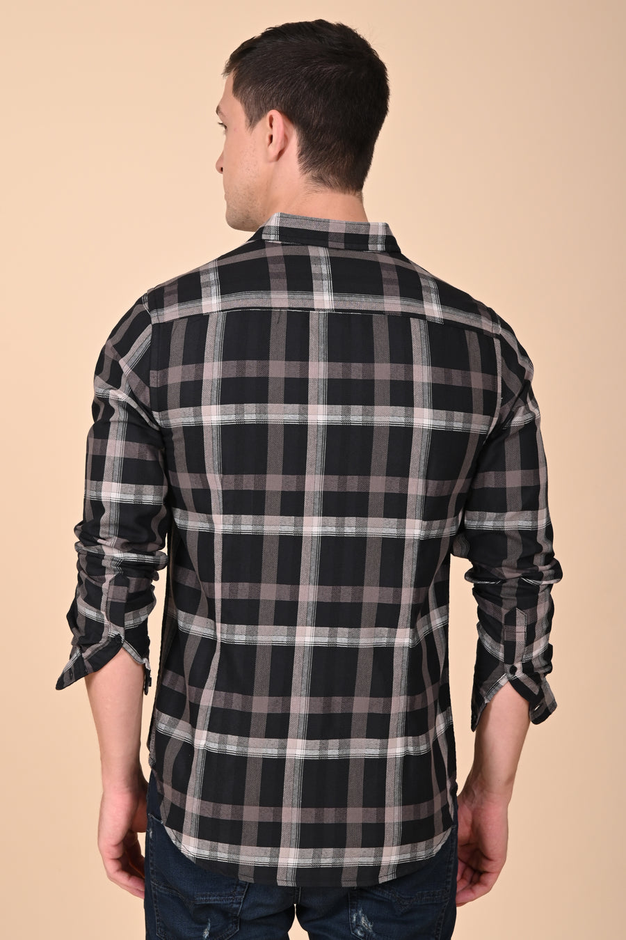 Elloit - Structured Check Shirt - Black