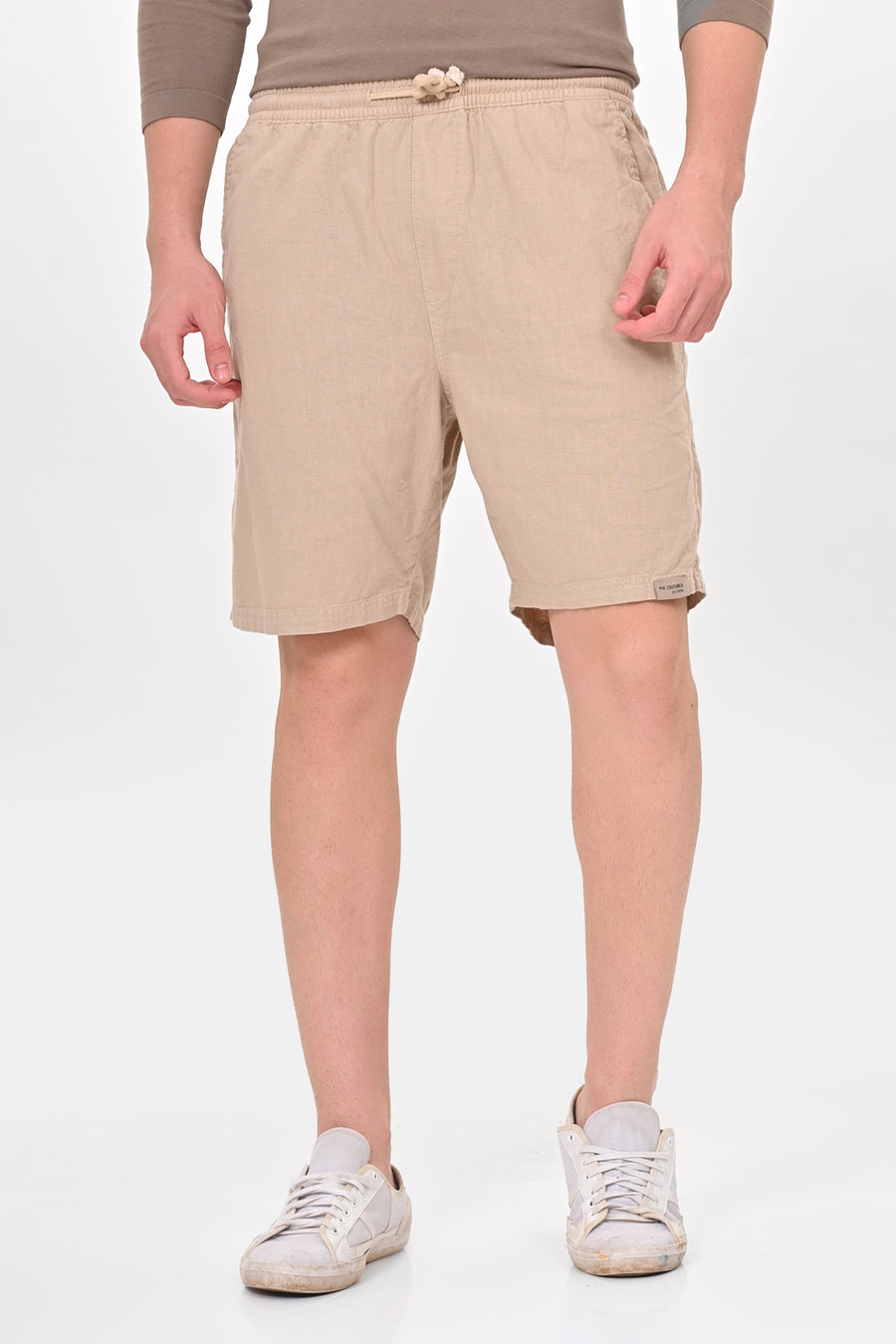 Impel - Cotton Linen Shorts - Stone