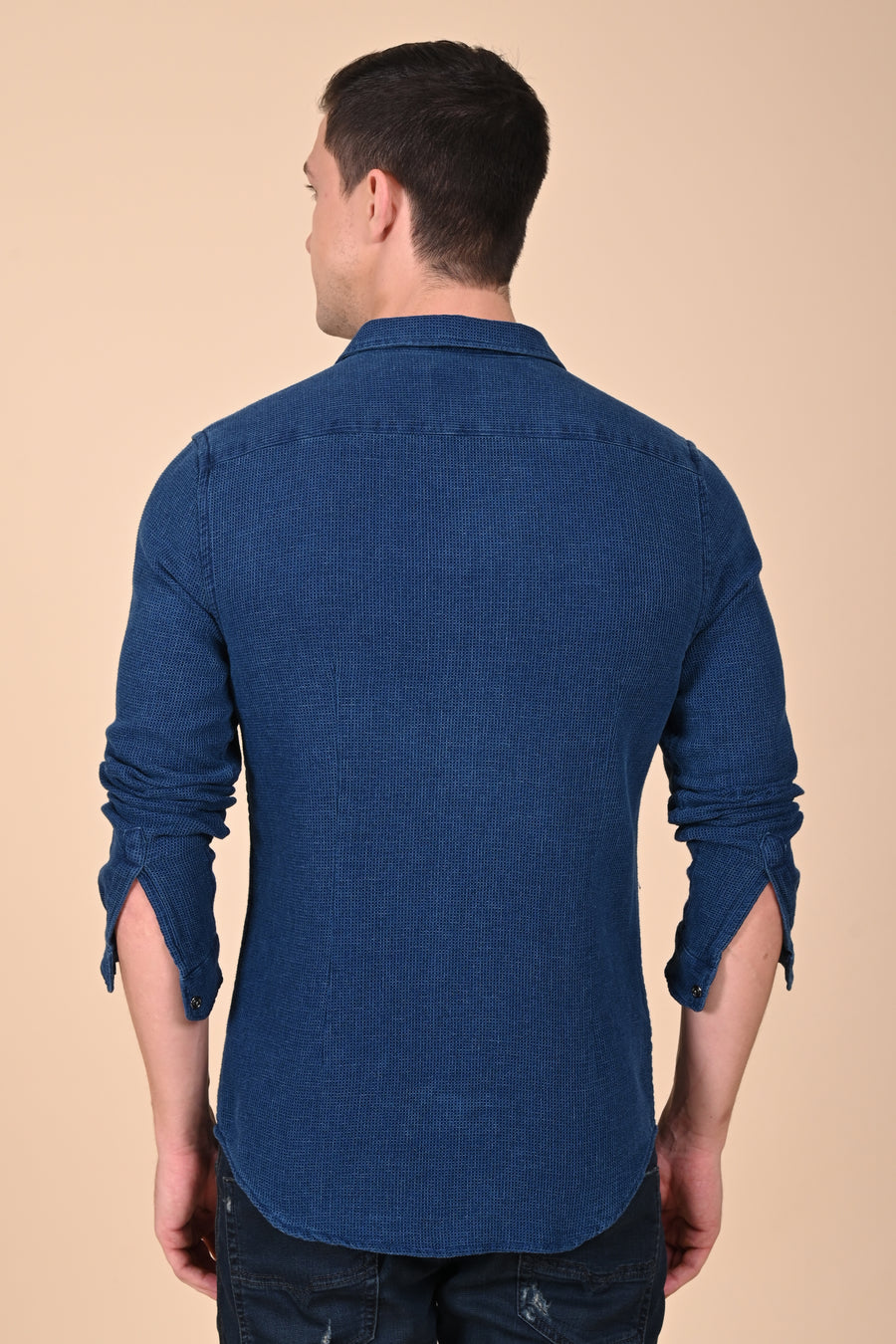 Arianna - Indigo Dobby Shirt - Dk Blue