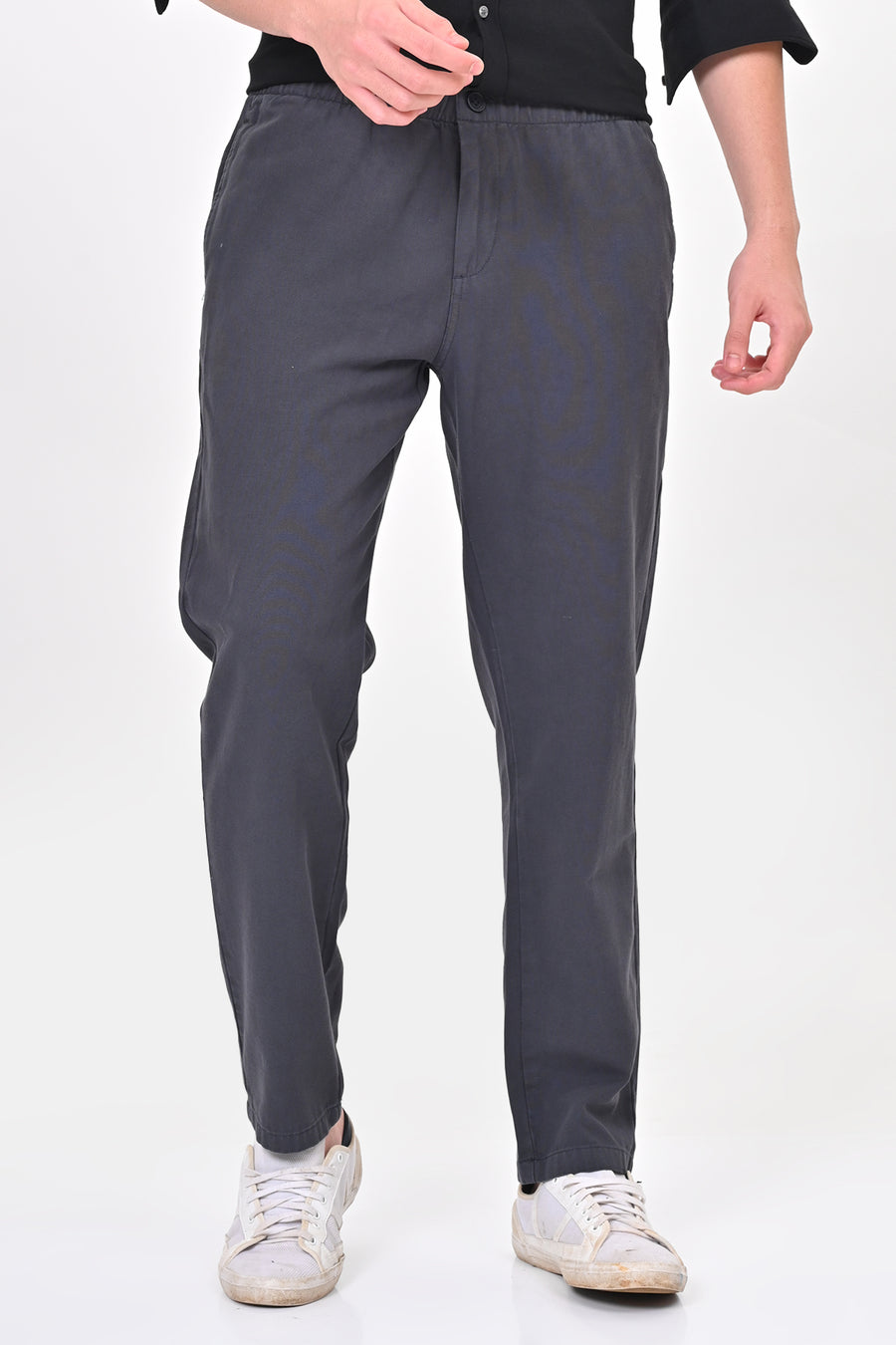 Abandon - Elastic Waist Comfort Trouser - Dk Grey