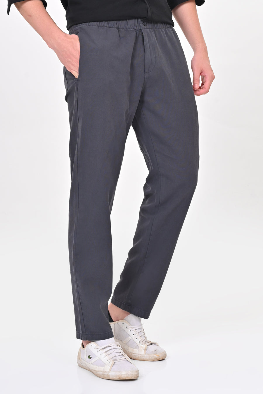 Abandon - Elastic Waist Comfort Trouser - Dk Grey