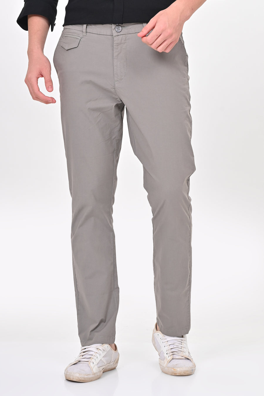 Napro - Cotton Stretch Chinos - Cement