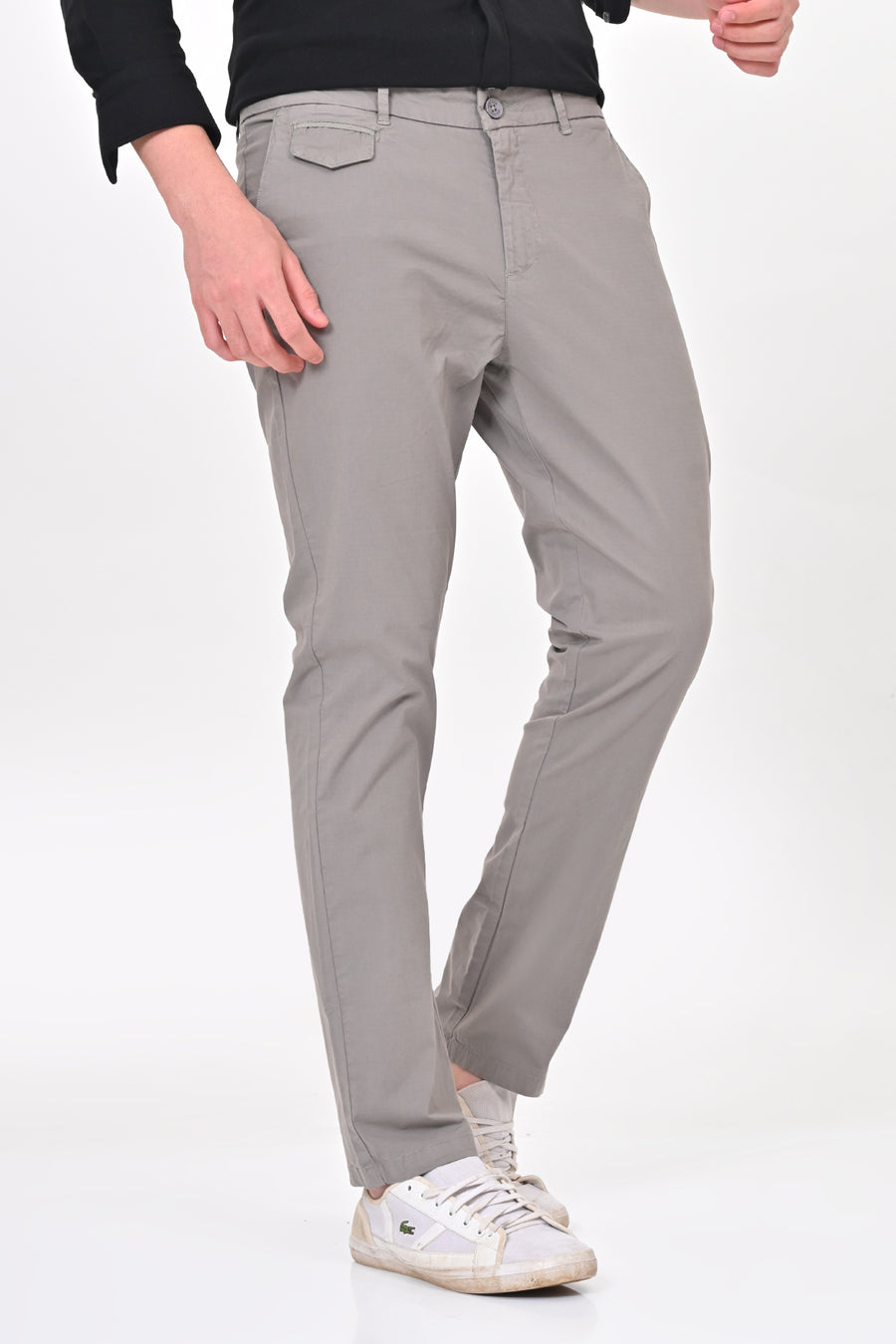 Napro - Cotton Stretch Chinos - Cement