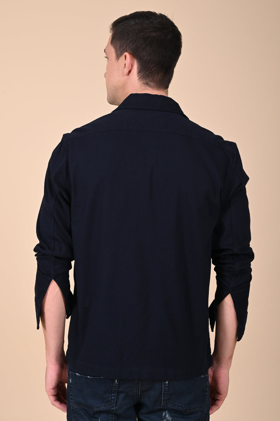 Winnie - Structured Zipper Jacket - Navy