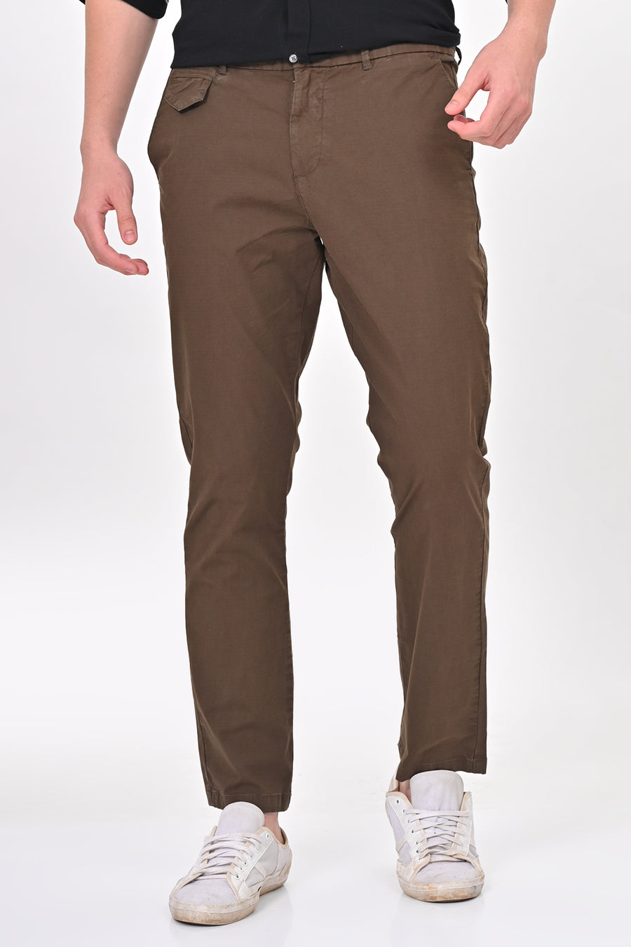 Napro - Cotton Stretch Chinos - Olive