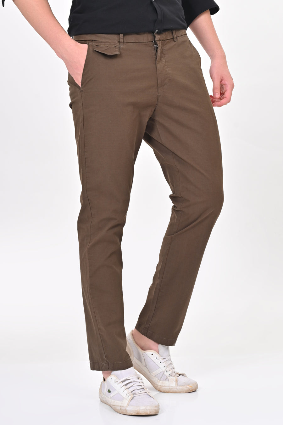 Napro - Cotton Stretch Chinos - Olive