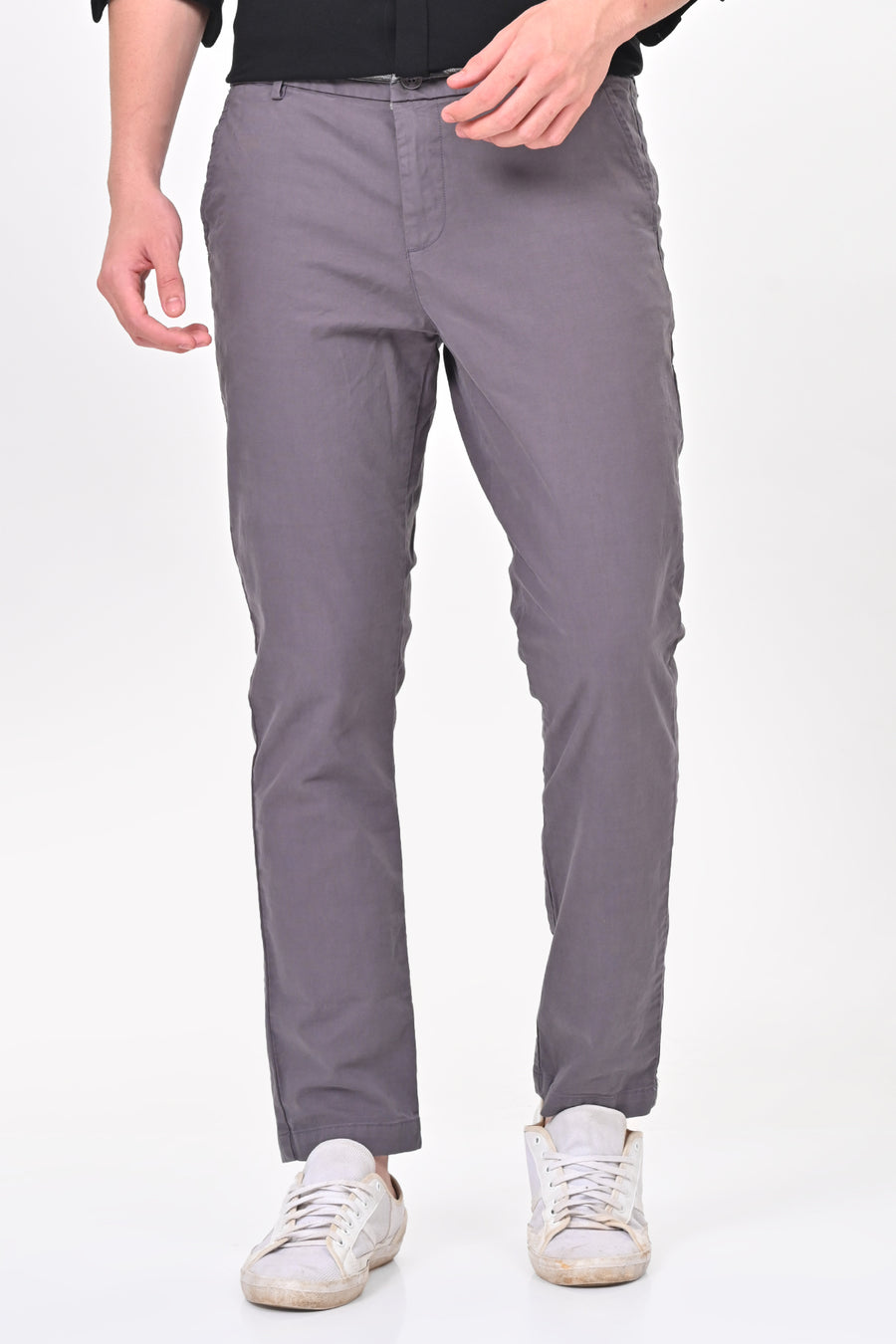 Elite - Detailed Cotton Chino - Dk Grey