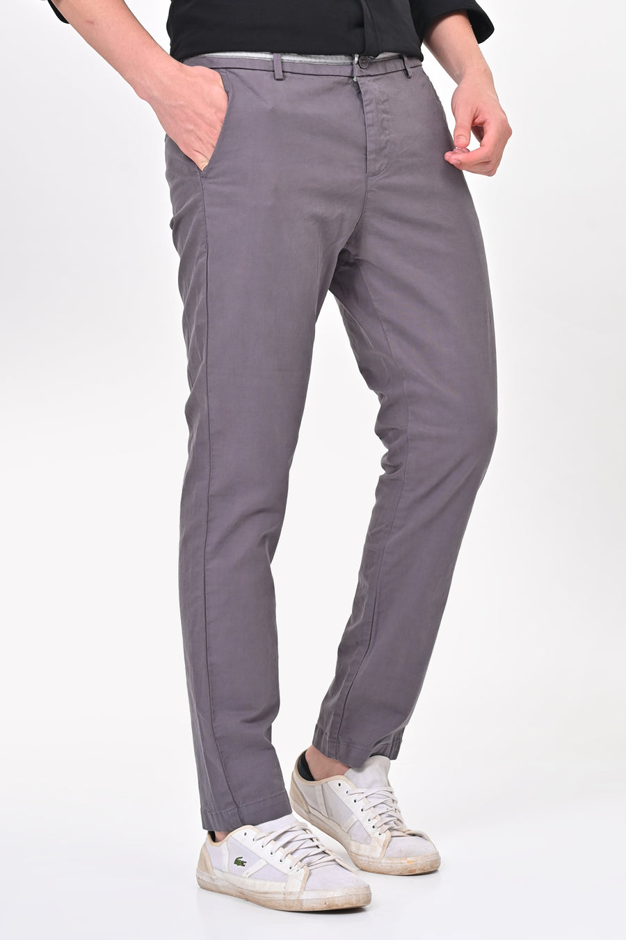 Elite - Detailed Cotton Chino - Dk Grey