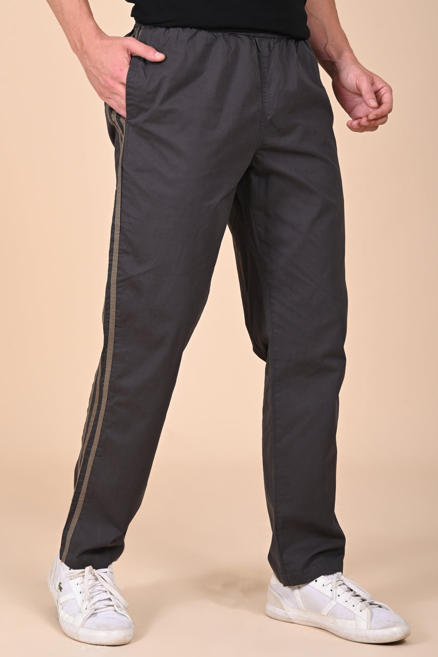 Caleb - Comfort Jogger Detailed Trouser - Dk Grey