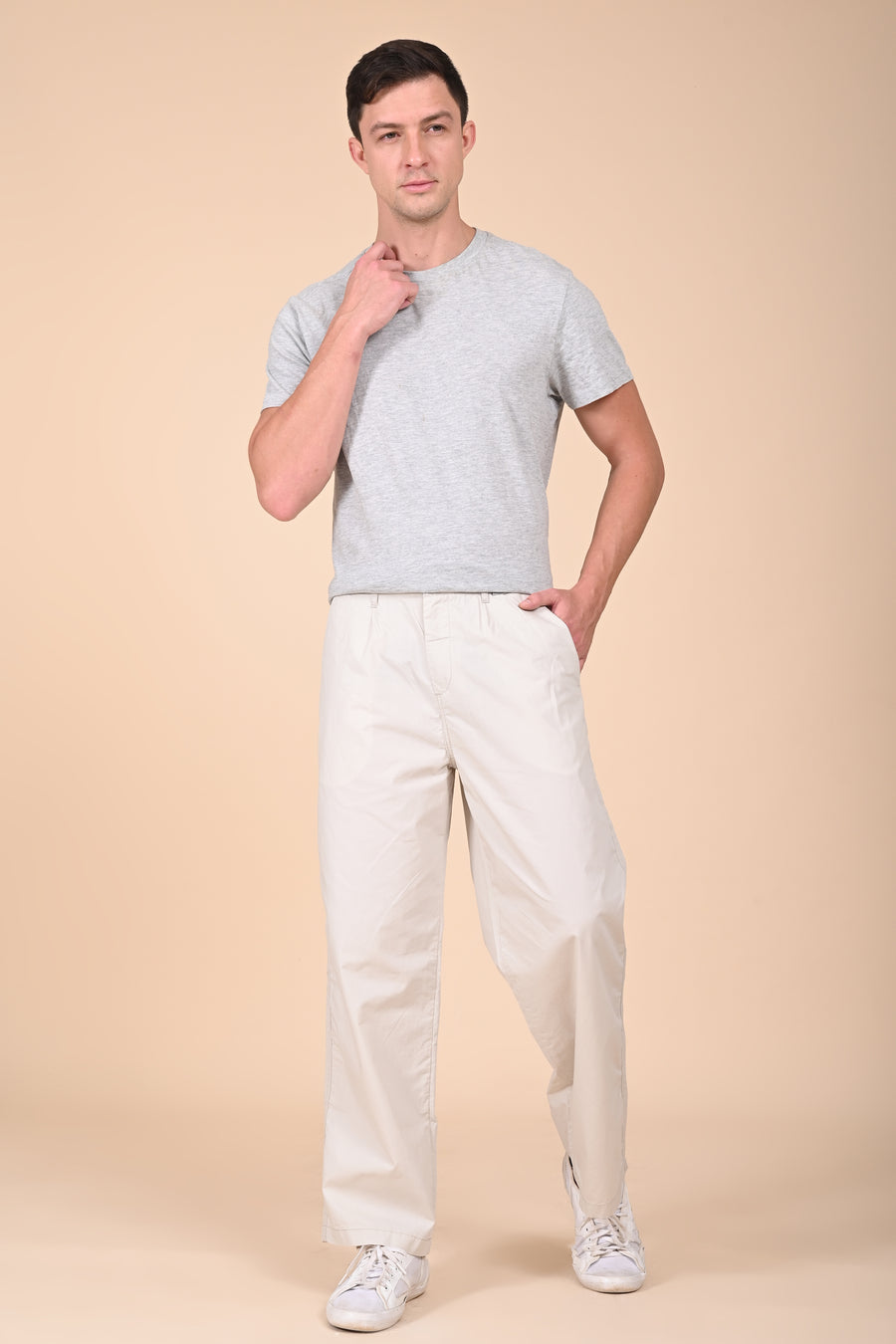 Tomer - Korean Style Trouser - Stone