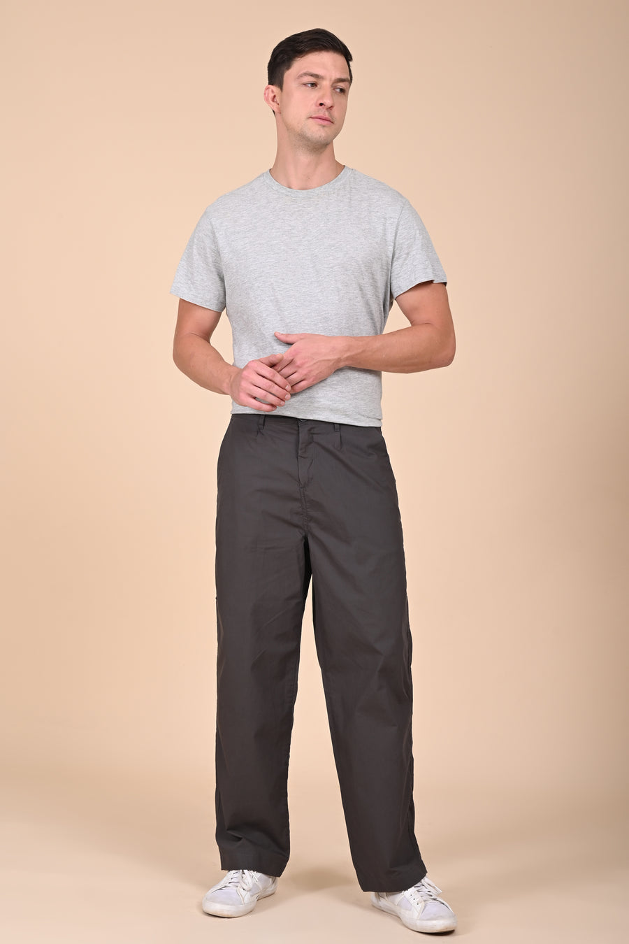 Tomer - Korean Style Trouser - Dk Grey