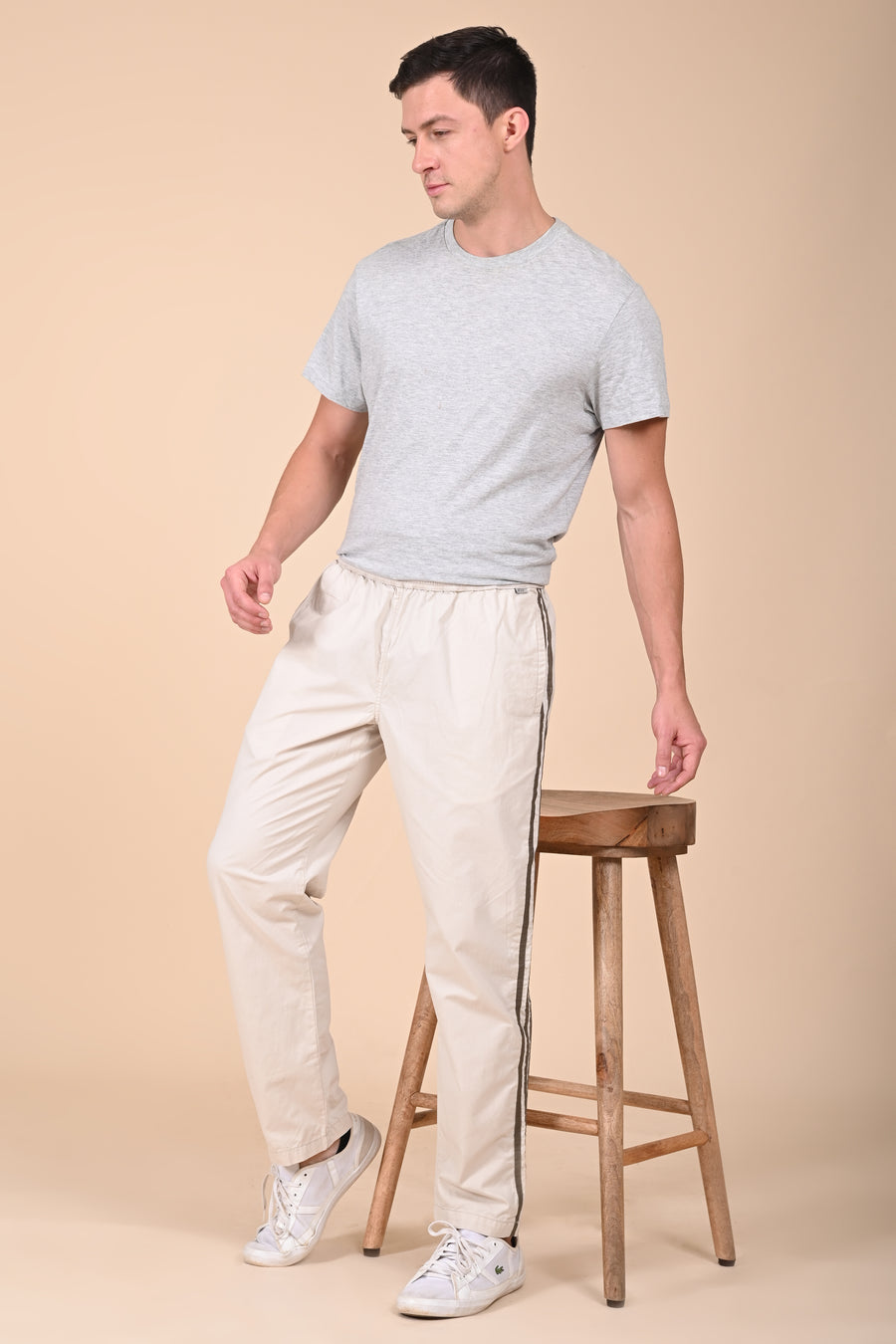 Caleb - Comfort Jogger Detailed Trouser - Stone