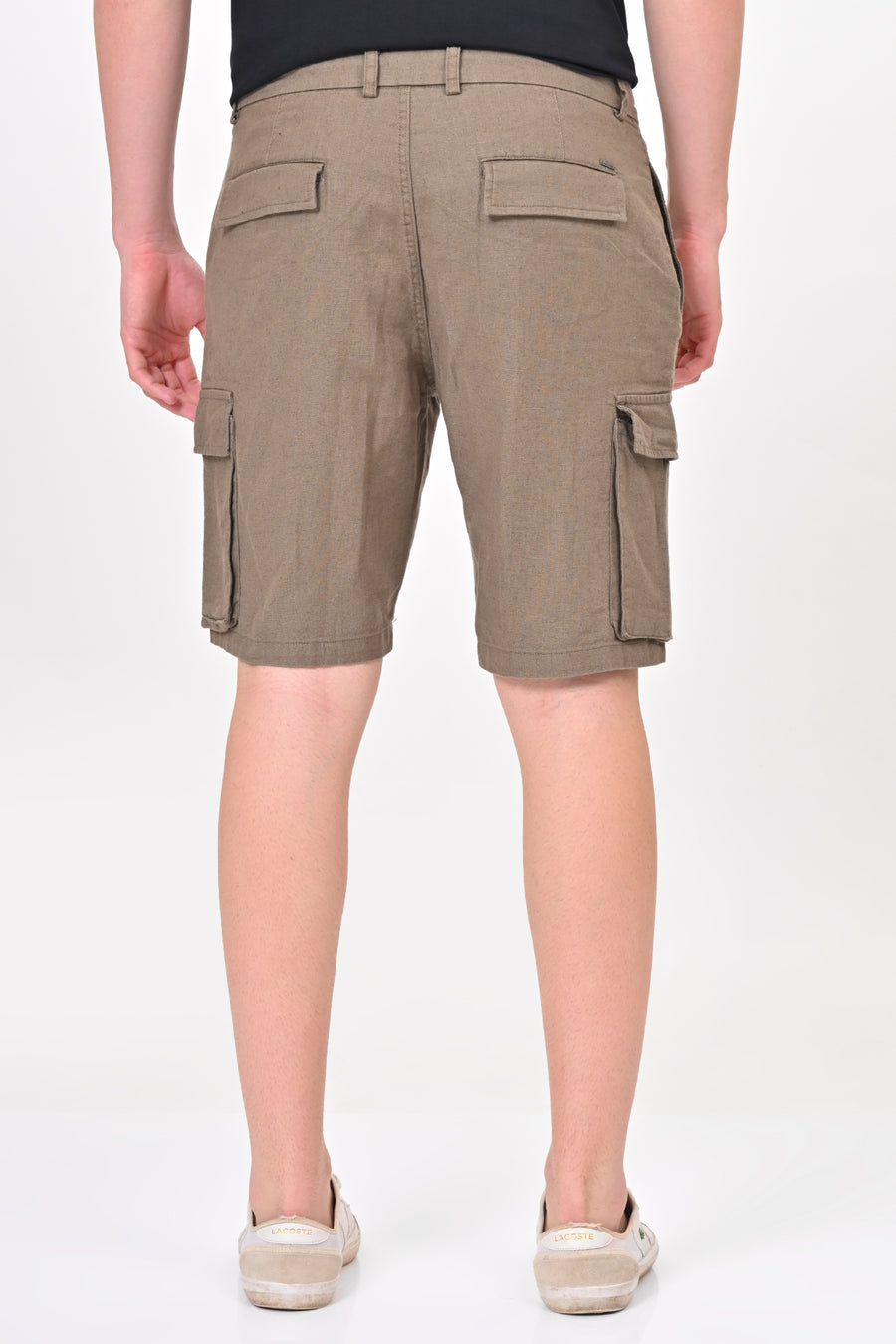 Infra - Cotton Linen Cargo Shorts - Olive