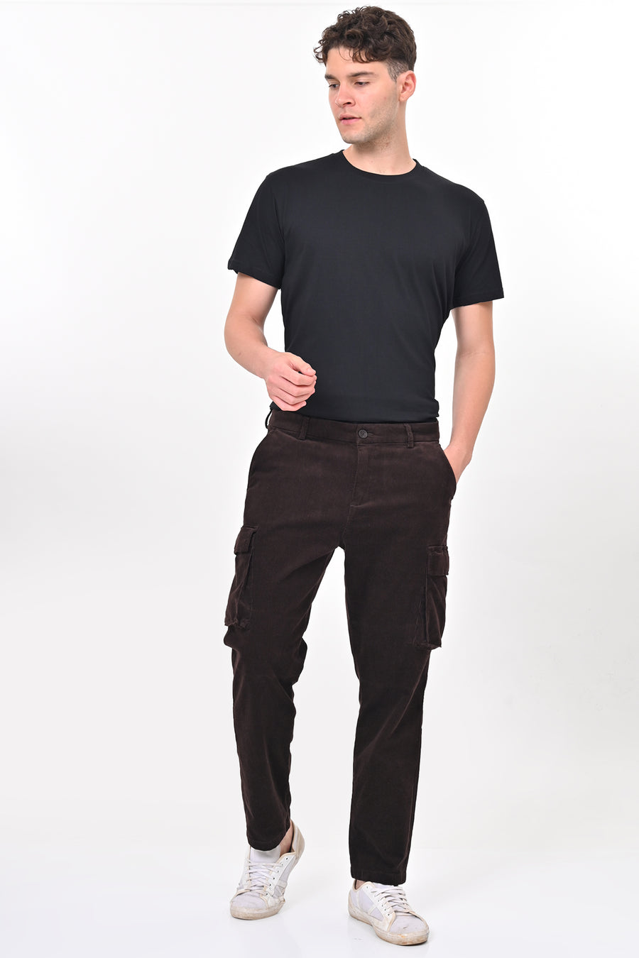 Cord - Corduroy Cargo Trouser - Brown