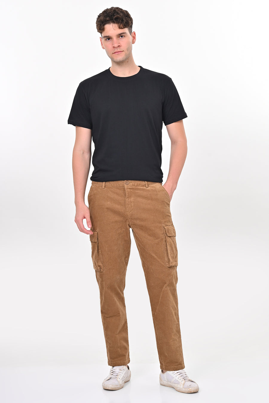 Cord - Corduroy Cargo Trouser - Khaki