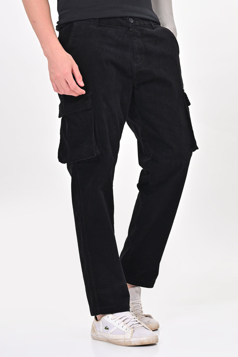 Cord - Corduroy Cargo Trouser - Black