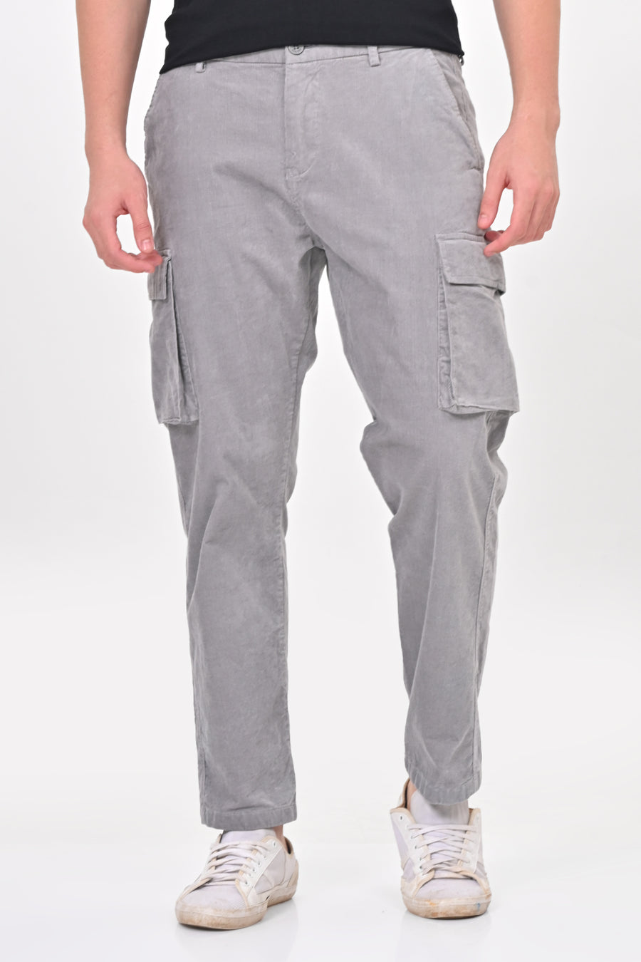 Cord - Corduroy Cargo Trouser - Lt Grey