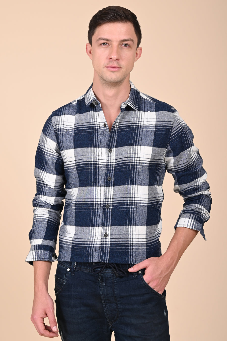 Calib - Brushed Check Shirt - Blue