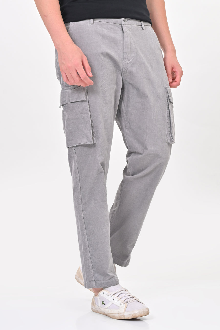 Cord - Corduroy Cargo Trouser - Lt Grey