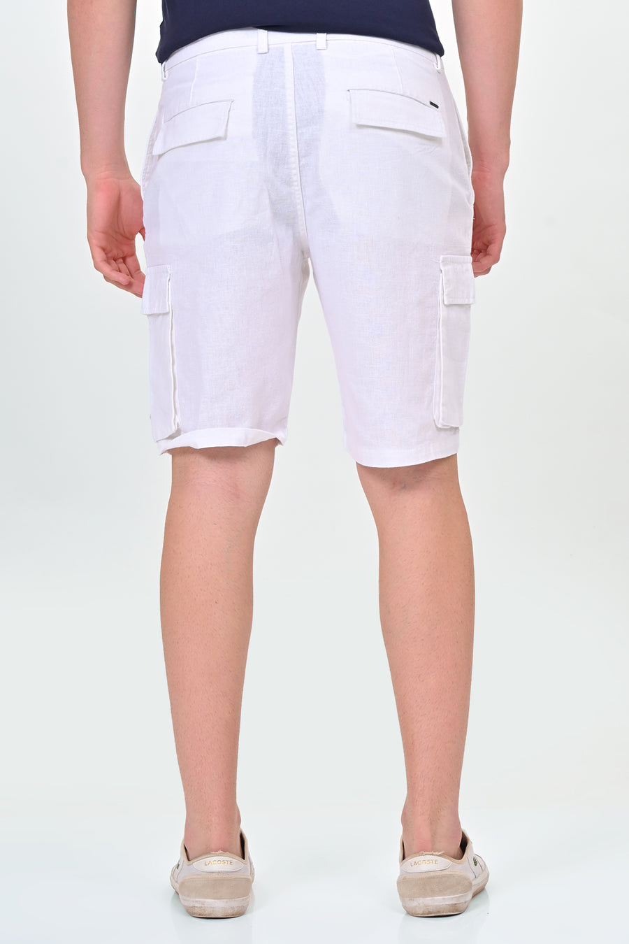 Infra - Cotton Linen Cargo Shorts - White