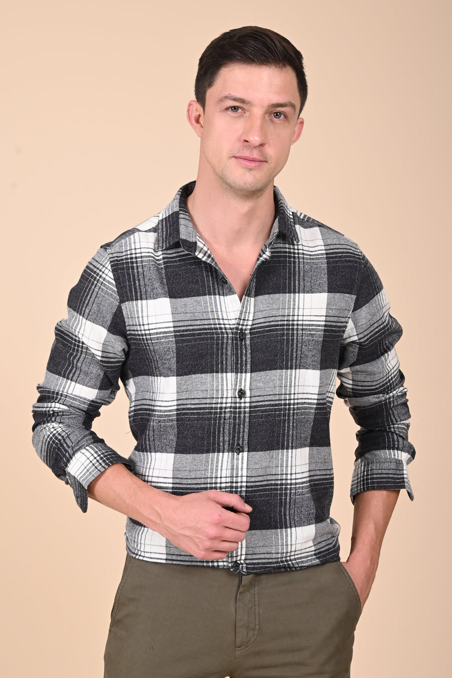 Calib - Brushed Check Shirt - Black