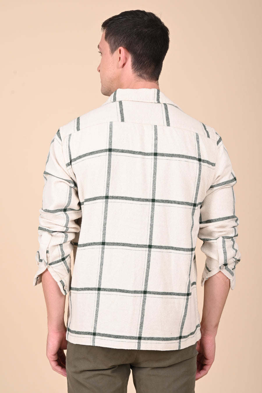 Summer - Brushed Checkered Overshirt - Green