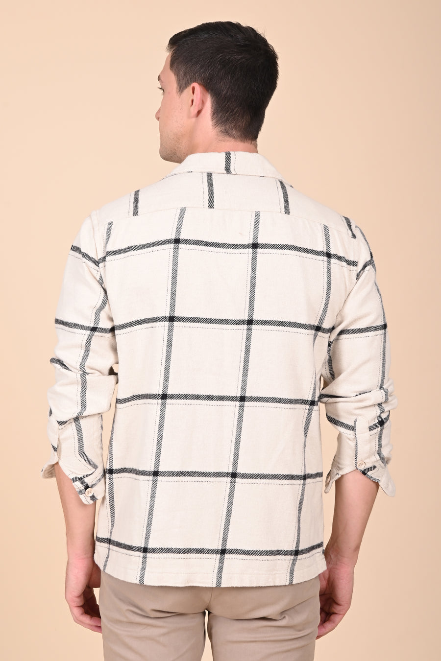 Summer - Brushed Checkered Overshirt - Black