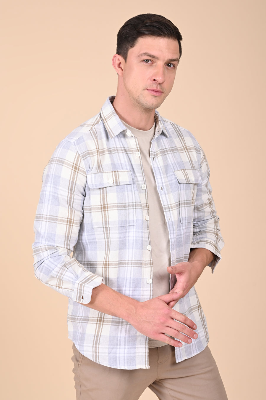 Insane - Cotton Check Shirt - Grey