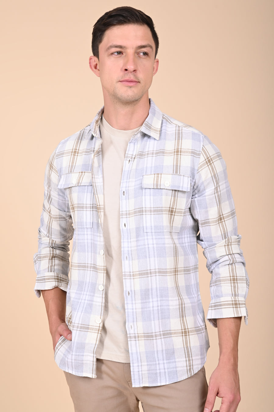 Insane - Cotton Check Shirt - Grey