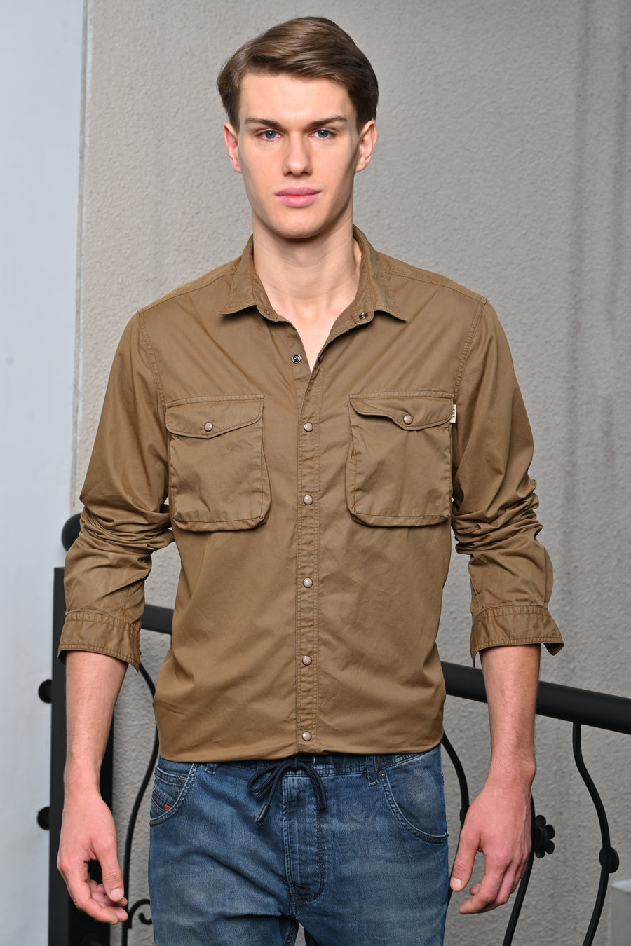 Patric - Cotton Cargo Shirt - Khaki