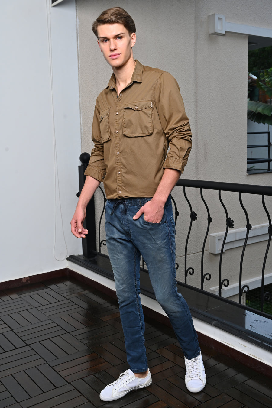 Patric - Cotton Cargo Shirt - Khaki