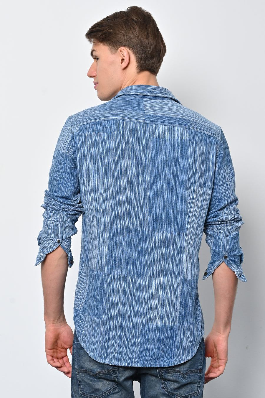 Freddie - Indigo Patchwork Shirt - Blue