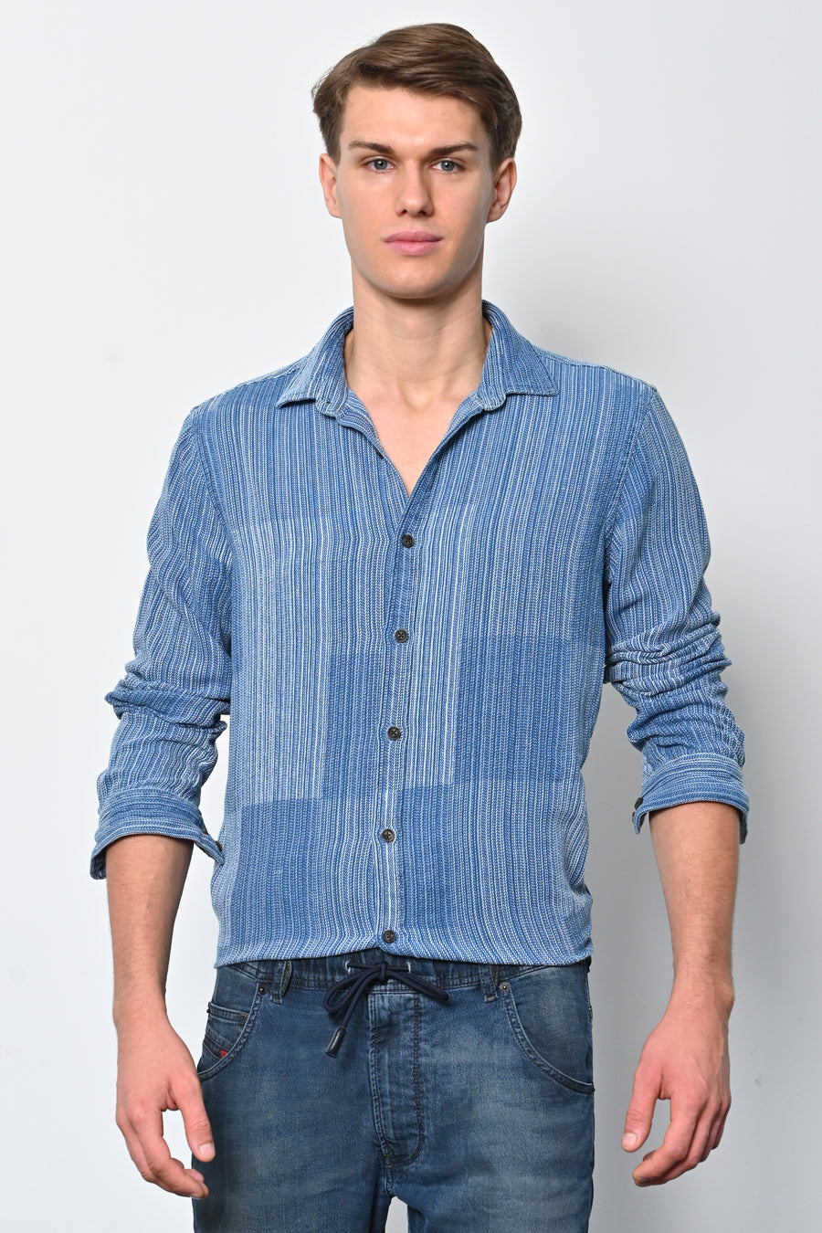 Freddie - Indigo Patchwork Shirt - Blue