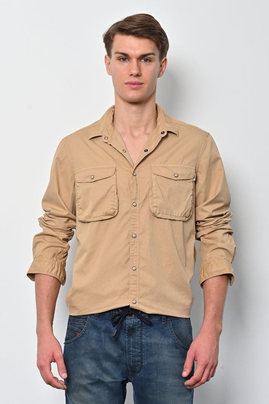 Patric - Cotton Cargo Shirt - Beige