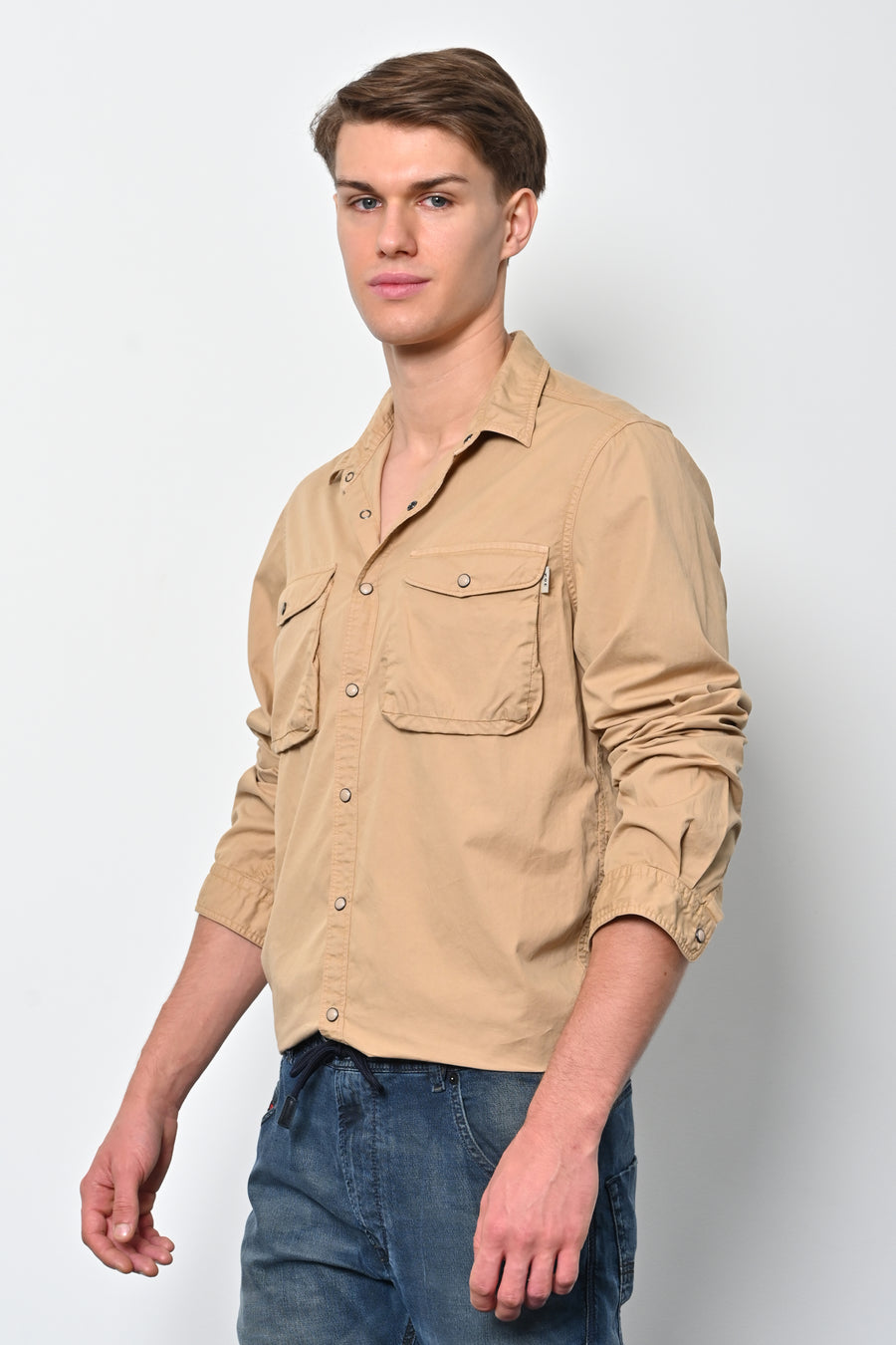 Patric - Cotton Cargo Shirt - Beige