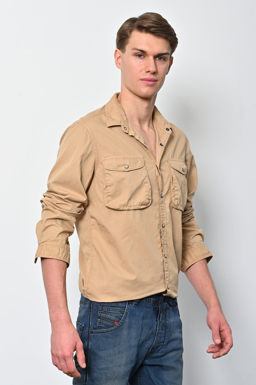 Patric - Cotton Cargo Shirt - Beige