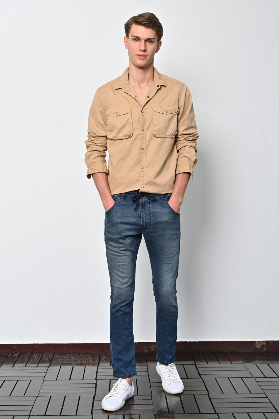 Patric - Cotton Cargo Shirt - Beige