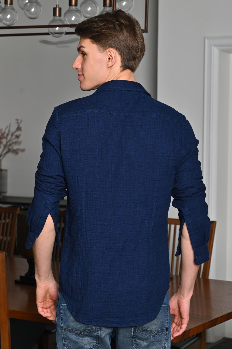 Aleena - Indigo Double Layered Shirt - Navy