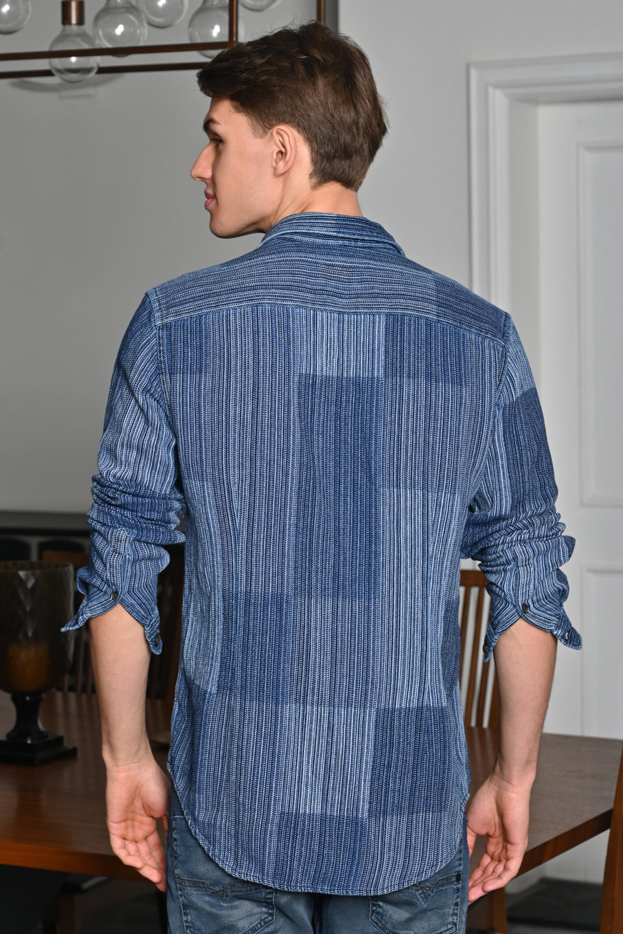 Freddie - Indigo Patchwork Shirt - Navy