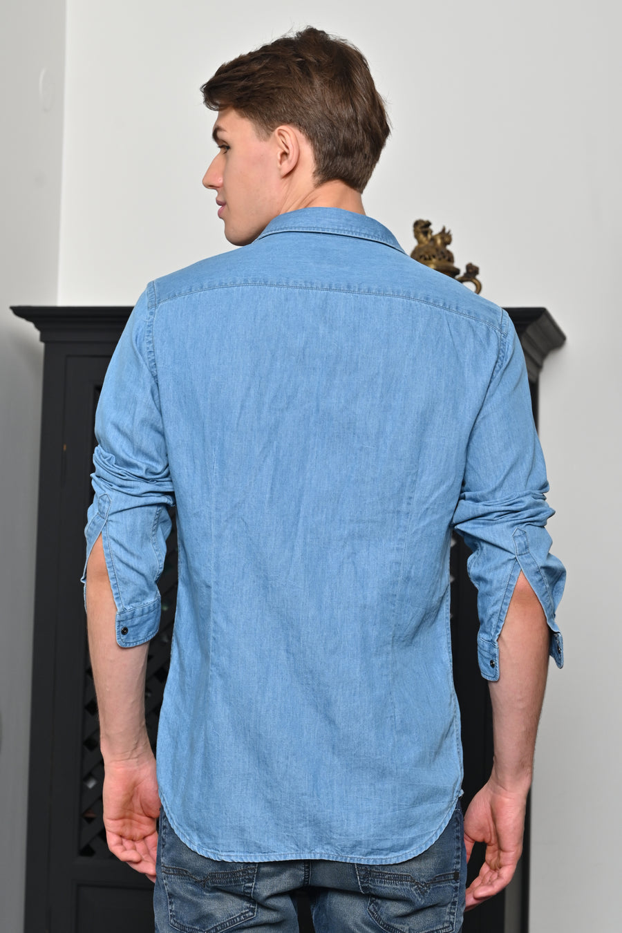 Mark - Washed Down Denim Shirt - Blue